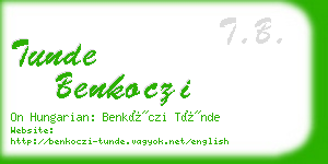 tunde benkoczi business card